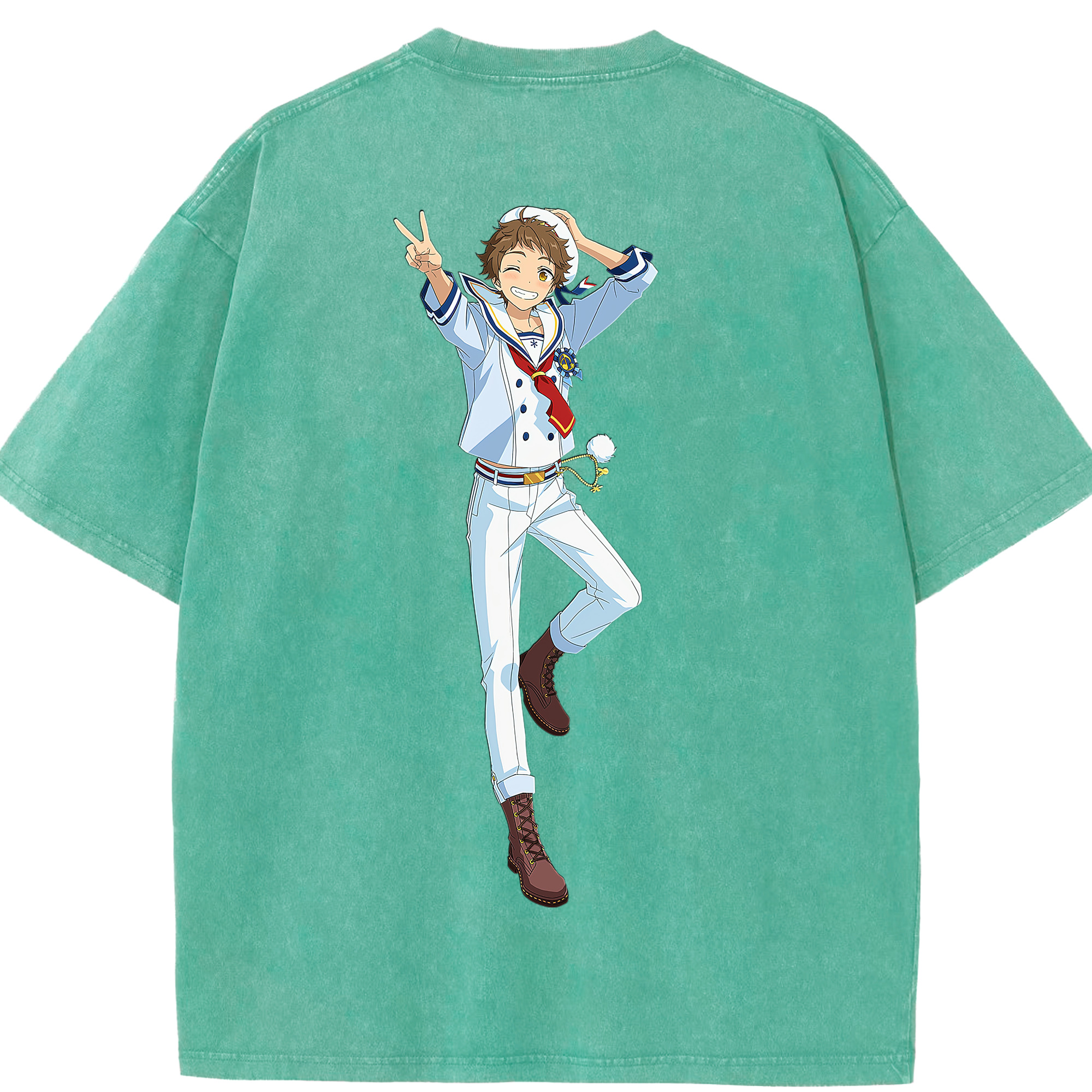 （画像用） あんさんぶるスターズ! Ensemble Stars 綿100% ヴィンテージ風 半袖Tシャツ（背面プリント）